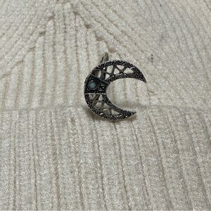 Moon silver ring